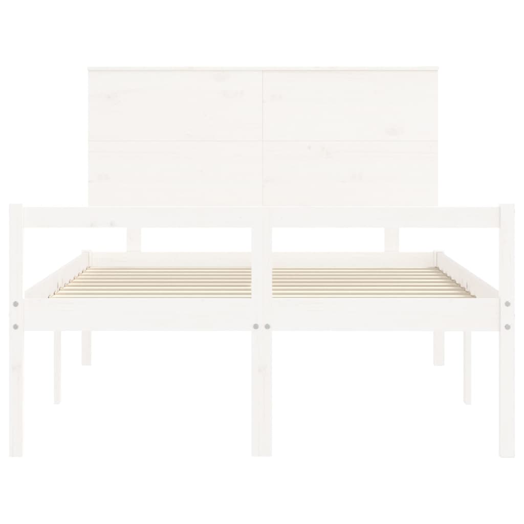 seniorseng med sengegavl 120x200 cm massivt træ hvid