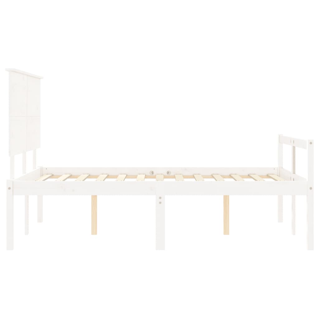 seniorseng med sengegavl 120x200 cm massivt træ hvid