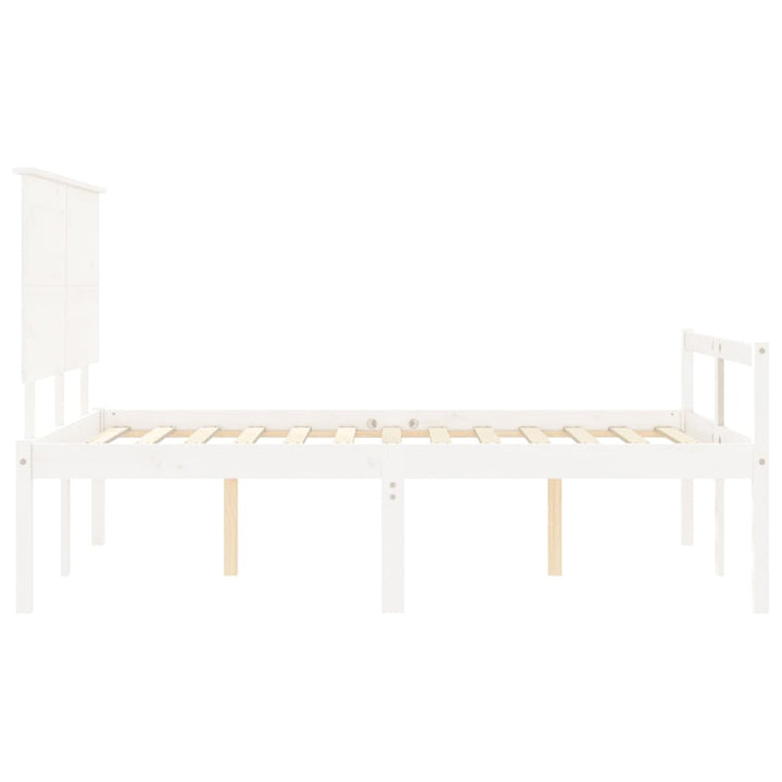 seniorseng med sengegavl 120x200 cm massivt træ hvid