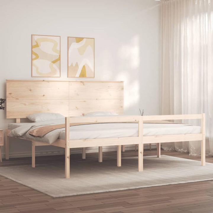 seniorseng med sengegavl massivt træ