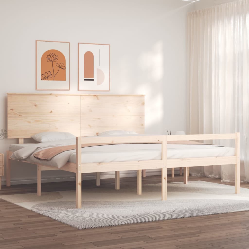 seniorseng med sengegavl massivt træ