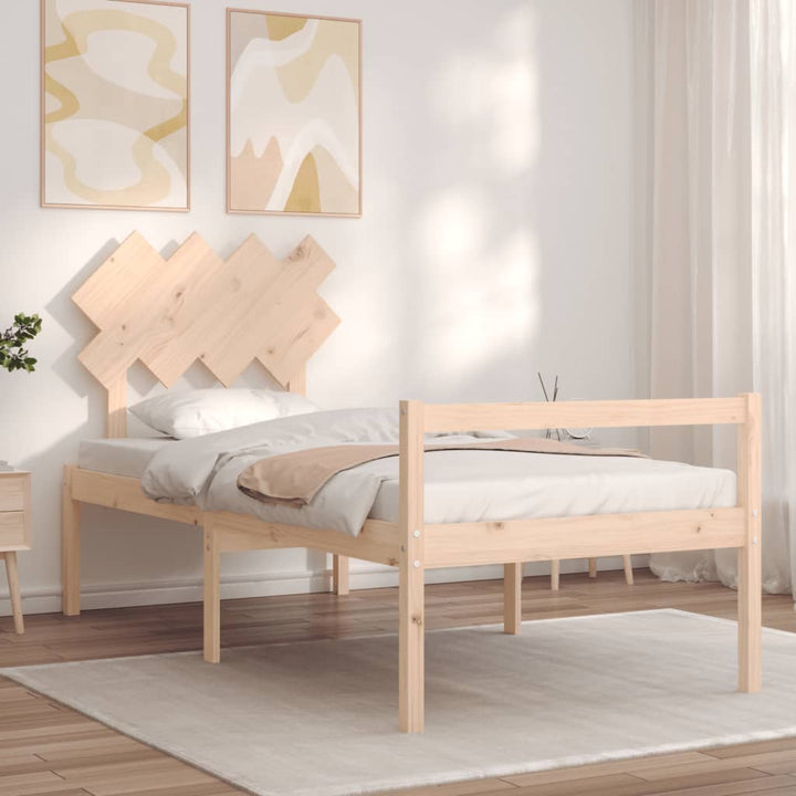seniorseng med sengegavl massivt træ
