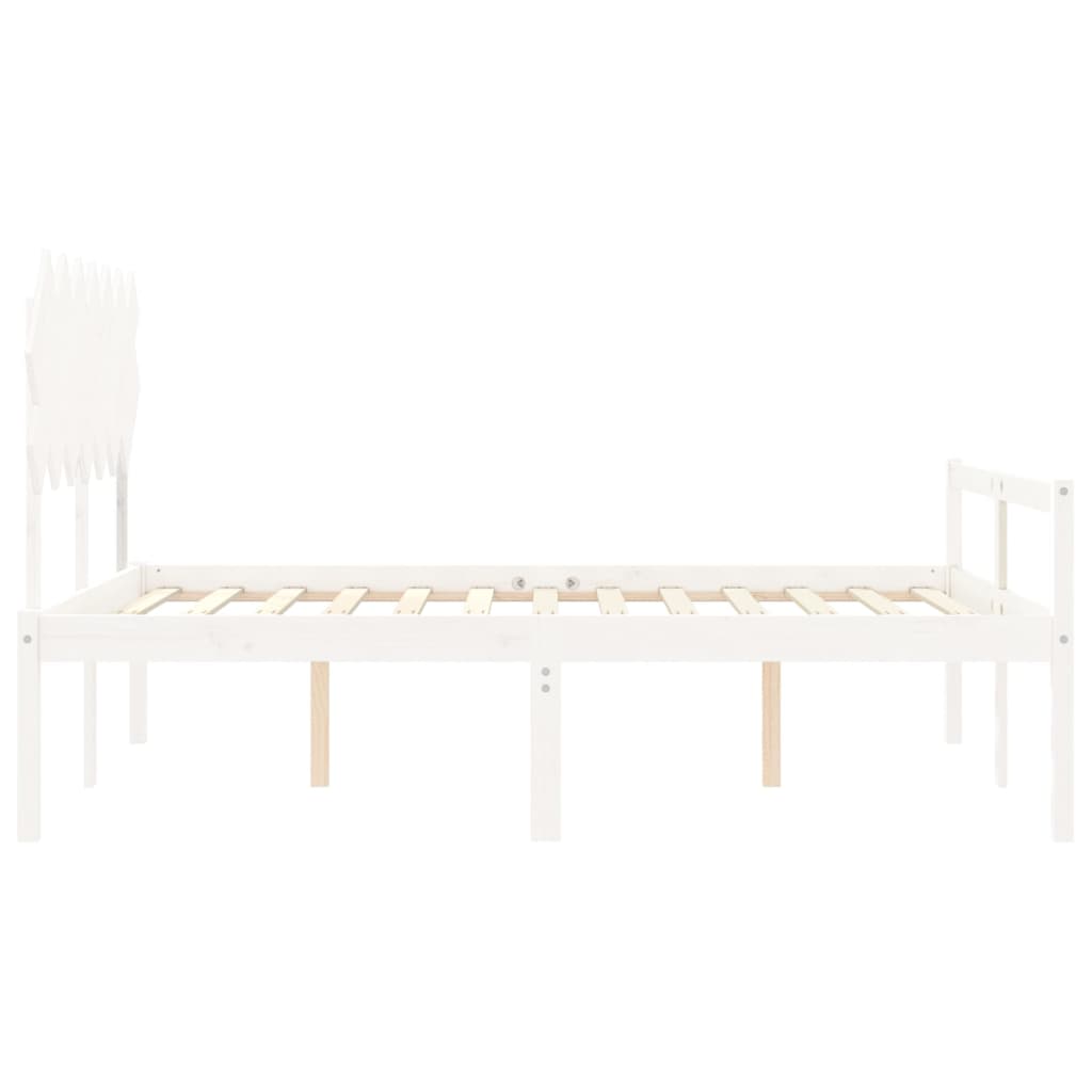 seniorseng med sengegavl 140x190 cm massivt træ hvid