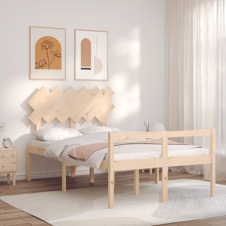 seniorseng med sengegavl 120x200 cm massivt træ