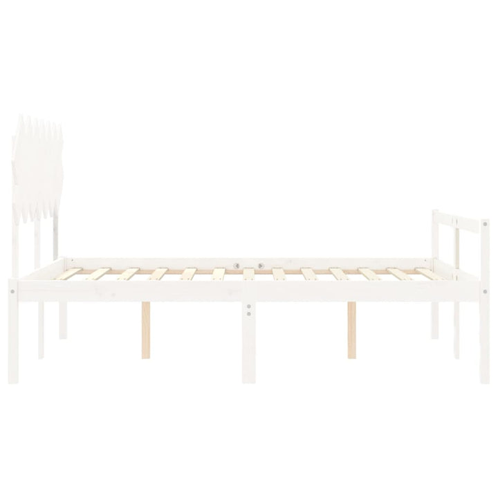 seniorseng med sengegavl 140x200 cm massivt træ hvid