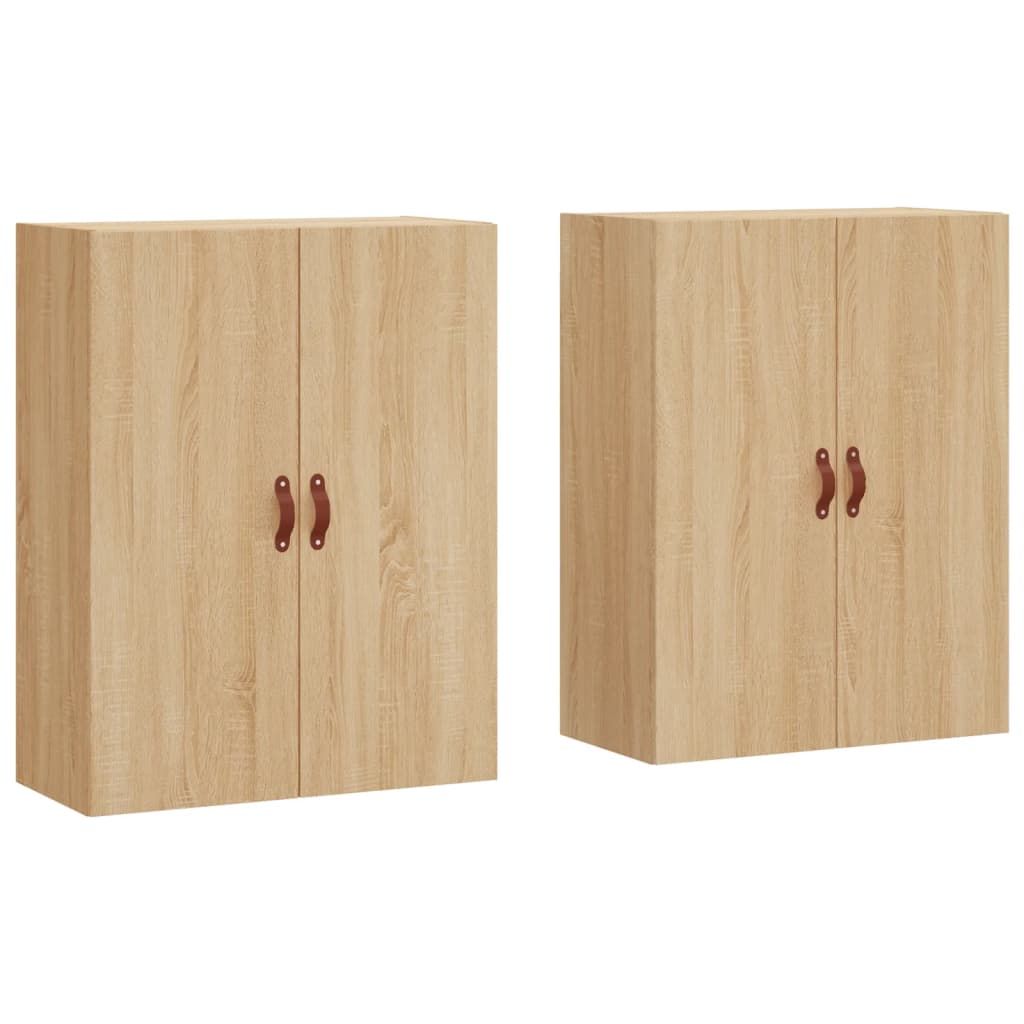vægskabe 2 stk. 69,5x34x90 cm sonoma-eg