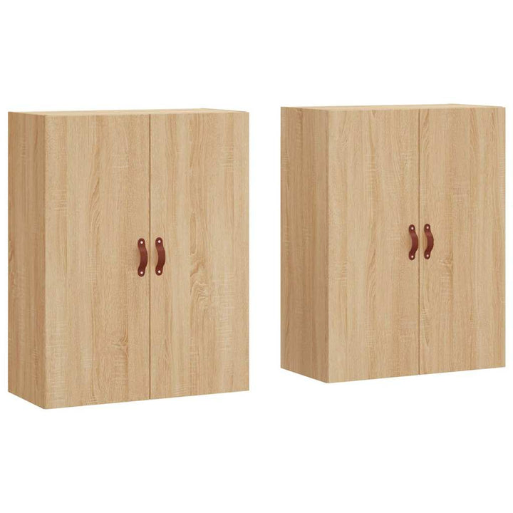 vægskabe 2 stk. 69,5x34x90 cm sonoma-eg