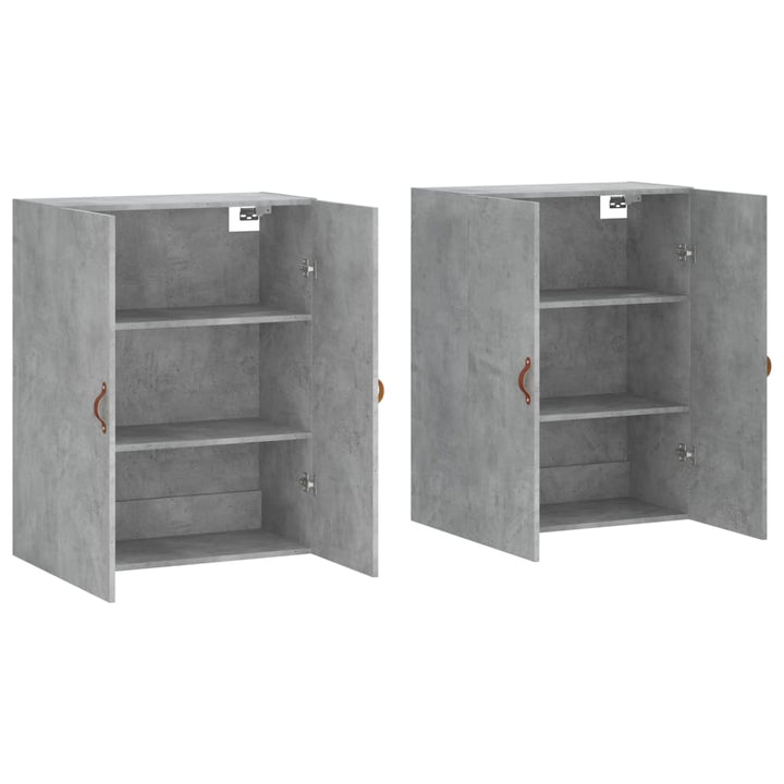 vægskabe 2 stk. 69,5x34x90 cm betongrå