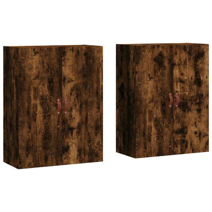 vægskabe 2 stk. 69,5x34x90 cm røget sonoma-eg