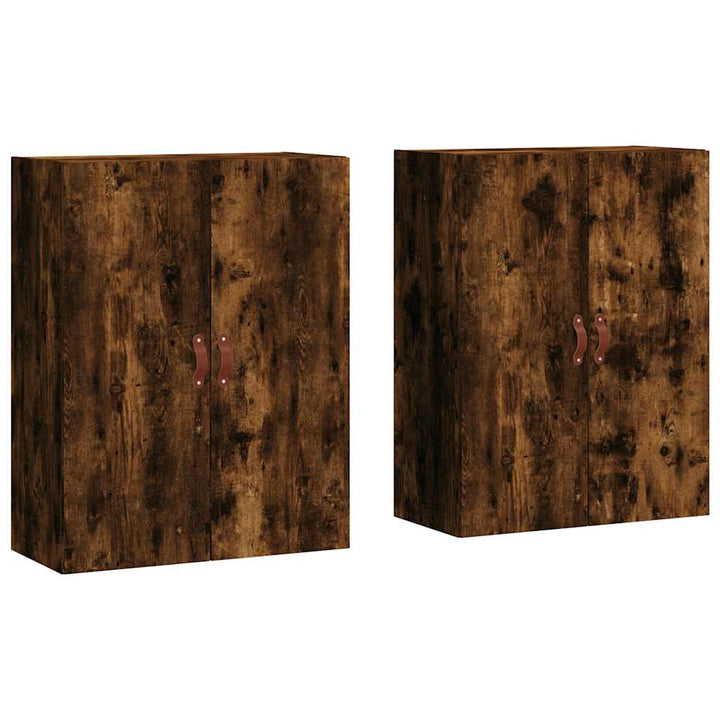 vægskabe 2 stk. 69,5x34x90 cm røget sonoma-eg