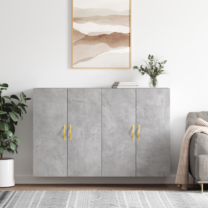 vægskabe 2 stk. 69,5x34x90 cm betongrå