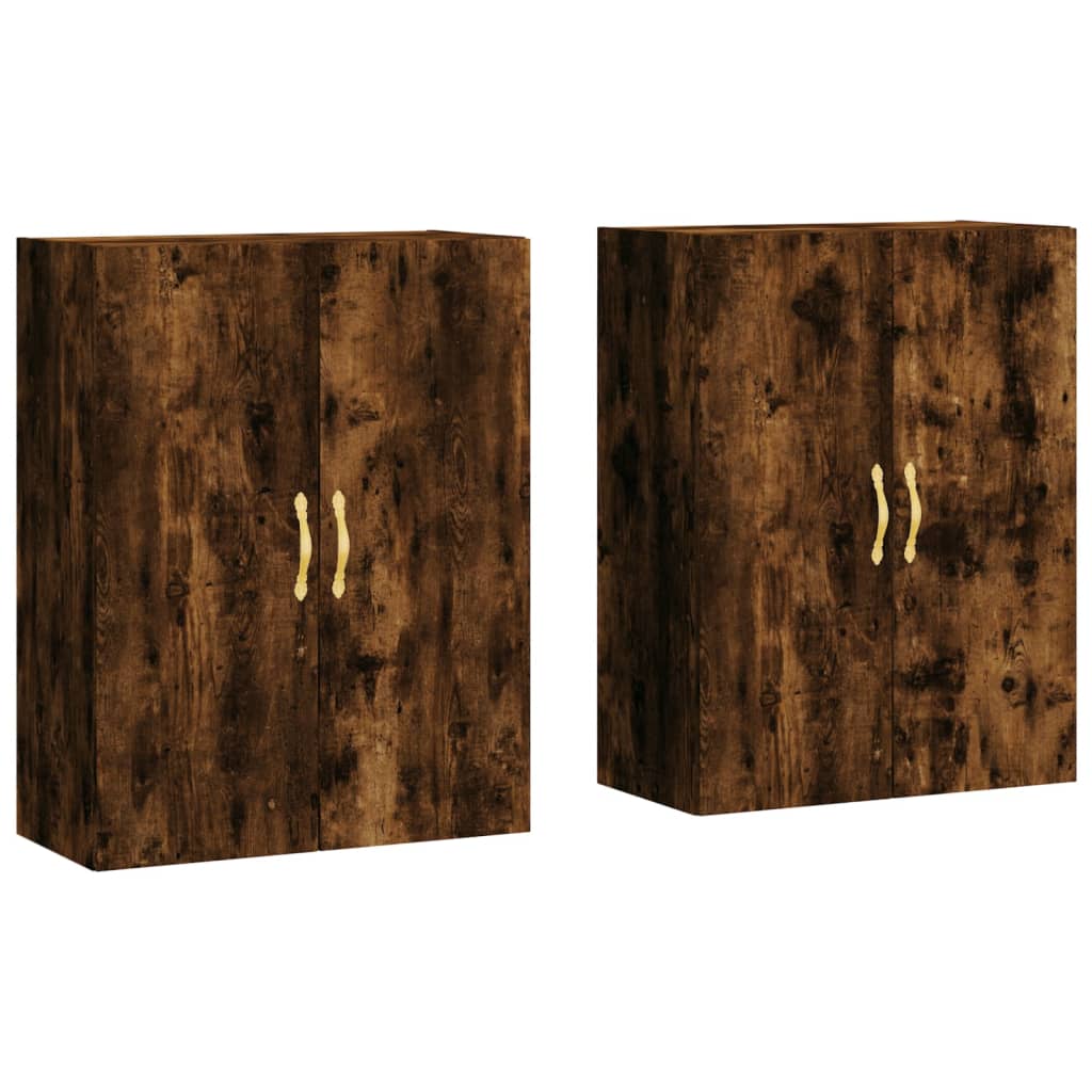 vægskabe 2 stk. 69,5x34x90 cm røget sonoma-eg