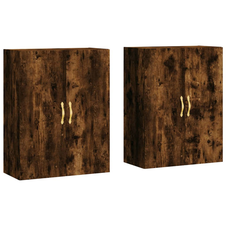 vægskabe 2 stk. 69,5x34x90 cm røget sonoma-eg