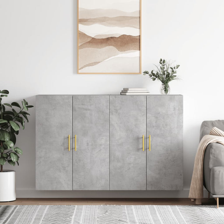 vægskabe 2 stk. 69,5x34x90 cm betongrå
