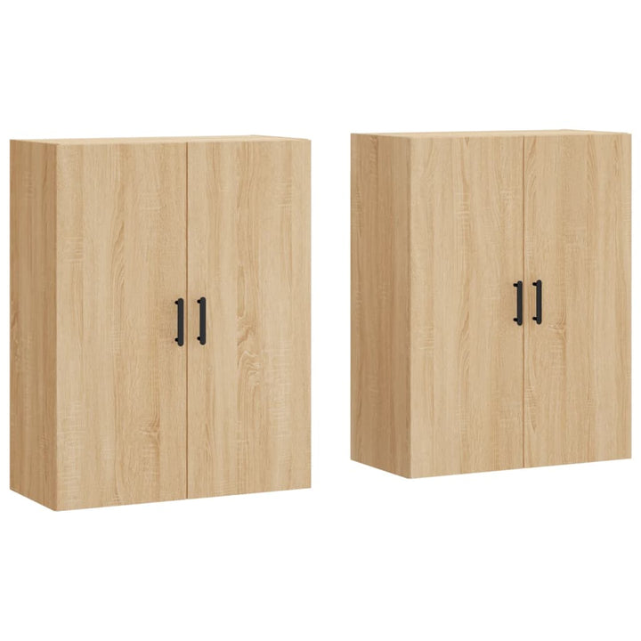 vægskabe 2 stk. 69,5x34x90 cm sonoma-eg