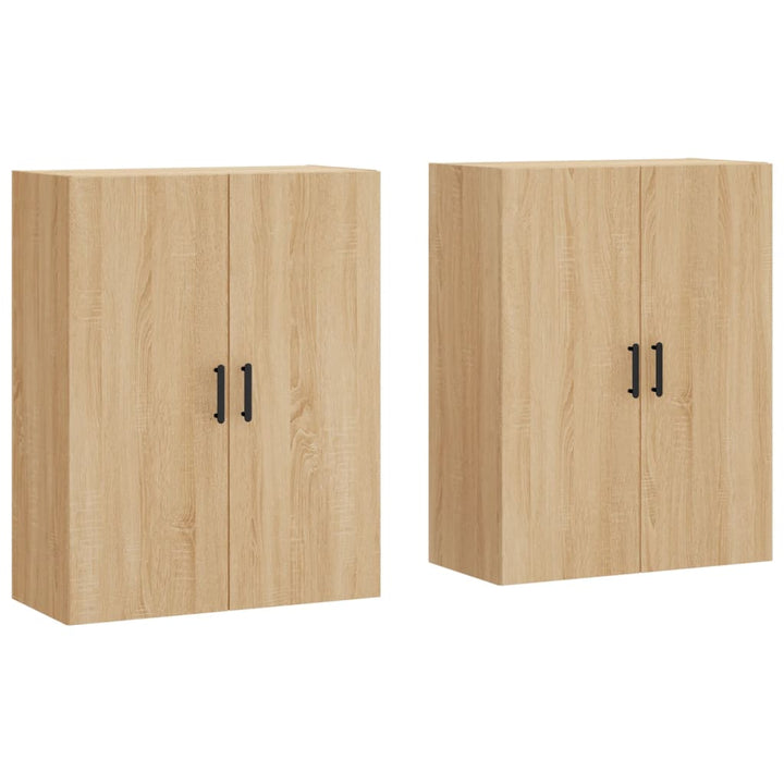 vægskabe 2 stk. 69,5x34x90 cm sonoma-eg