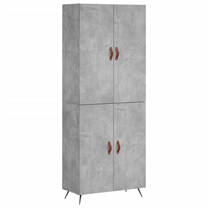 højskab 69,5x34x180 cm konstrueret træ betongrå