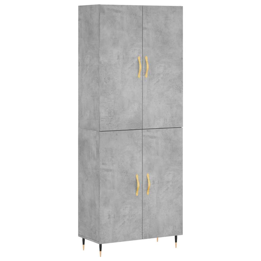 højskab 69,5x34x180 cm konstrueret træ betongrå