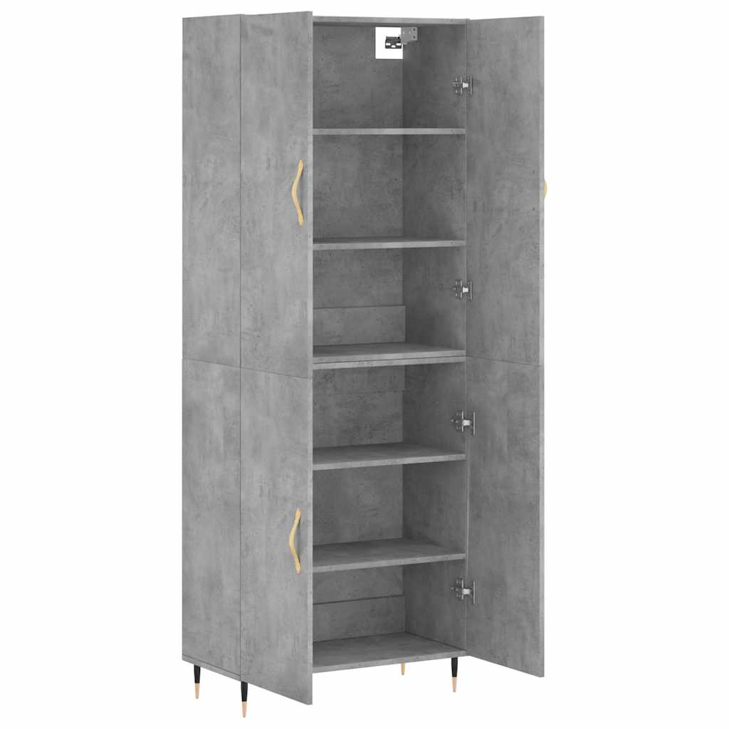 højskab 69,5x34x180 cm konstrueret træ betongrå