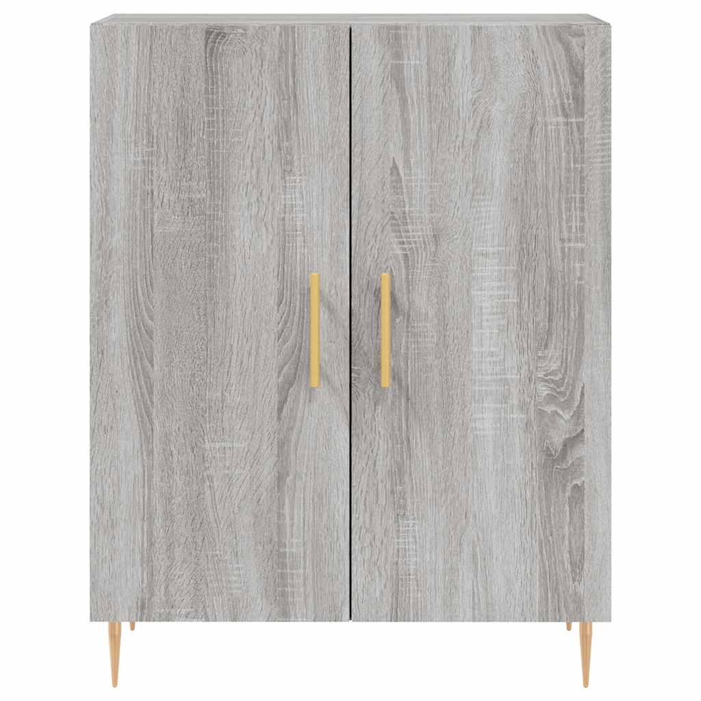 højskab 69,5x34x180 cm konstrueret træ grå sonoma-eg