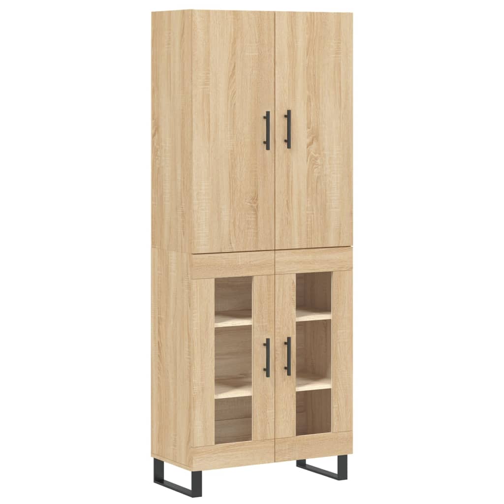 højskab 69,5x34x180 cm konstrueret træ sonoma-eg