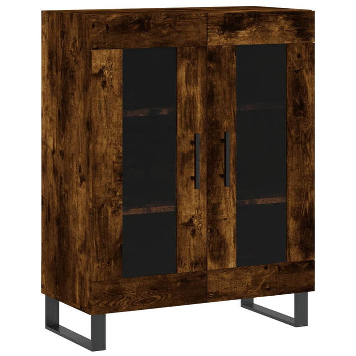højskab 69,5x34x180 cm konstrueret træ røget egetræsfarve