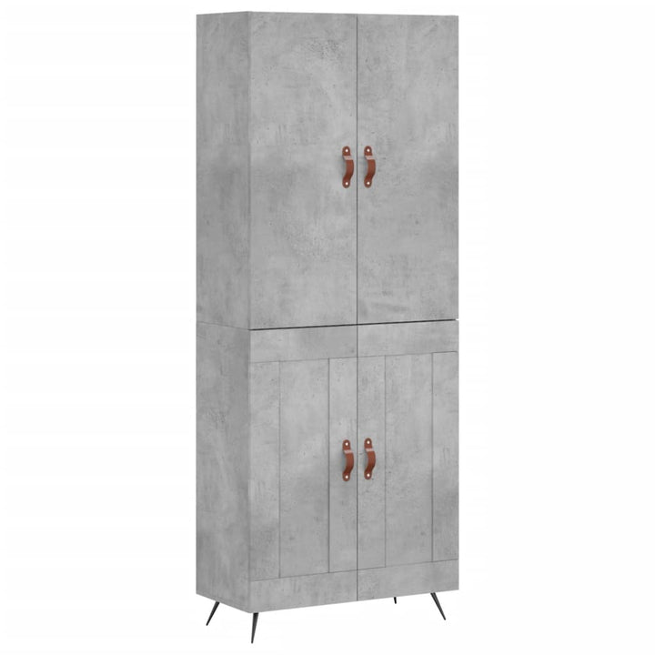 højskab 69,5x34x180 cm konstrueret træ betongrå