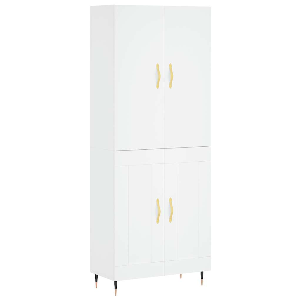 højskab 69,5x34x180 cm konstrueret træ hvid