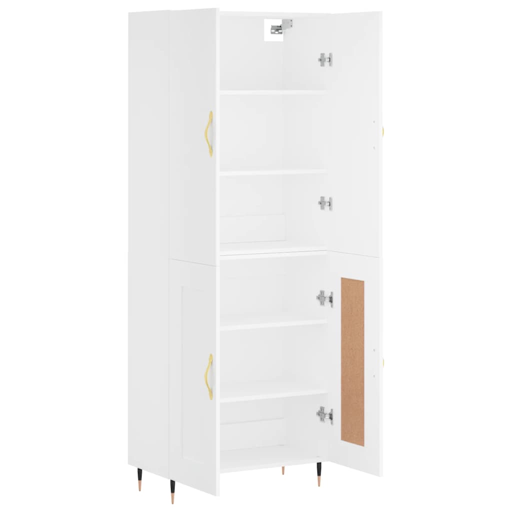 højskab 69,5x34x180 cm konstrueret træ hvid