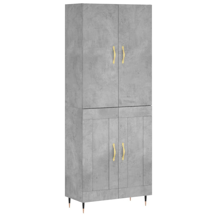 højskab 69,5x34x180 cm konstrueret træ betongrå
