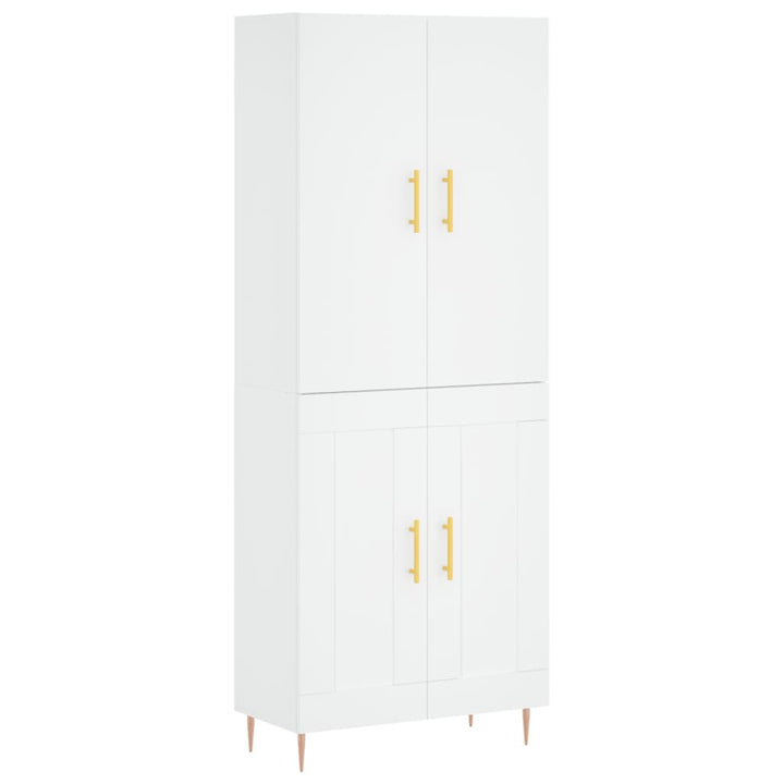 højskab 69,5x34x180 cm konstrueret træ hvid