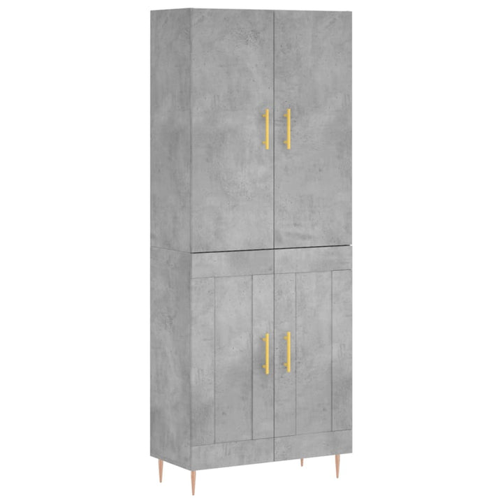højskab 69,5x34x180 cm konstrueret træ betongrå