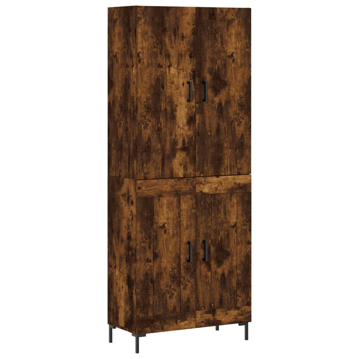 højskab 69,5x34x180 cm konstrueret træ røget egetræsfarve