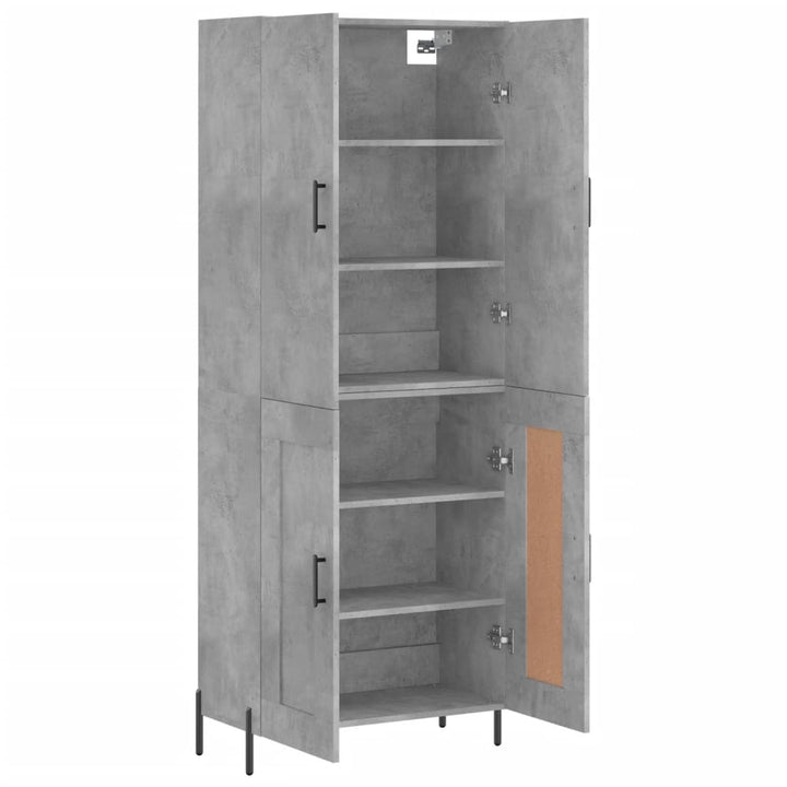 højskab 69,5x34x180 cm konstrueret træ betongrå