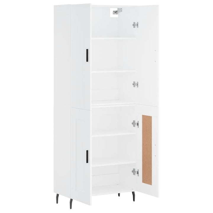 højskab 69,5x34x180 cm konstrueret træ hvid