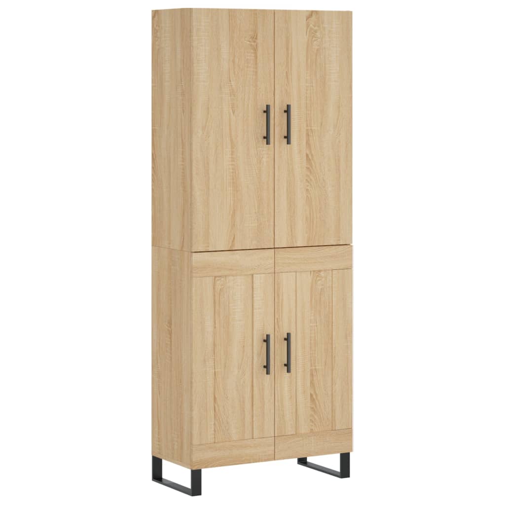 højskab 69,5x34x180 cm konstrueret træ sonoma-eg