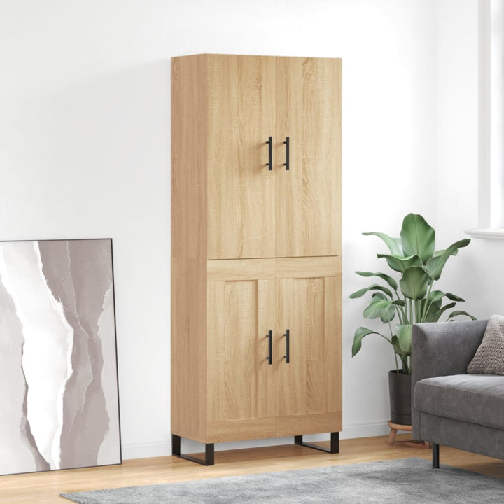 højskab 69,5x34x180 cm konstrueret træ sonoma-eg