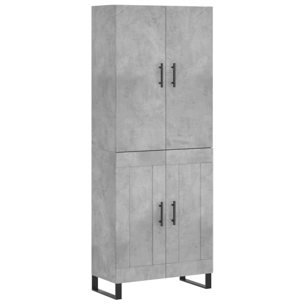 højskab 69,5x34x180 cm konstrueret træ betongrå