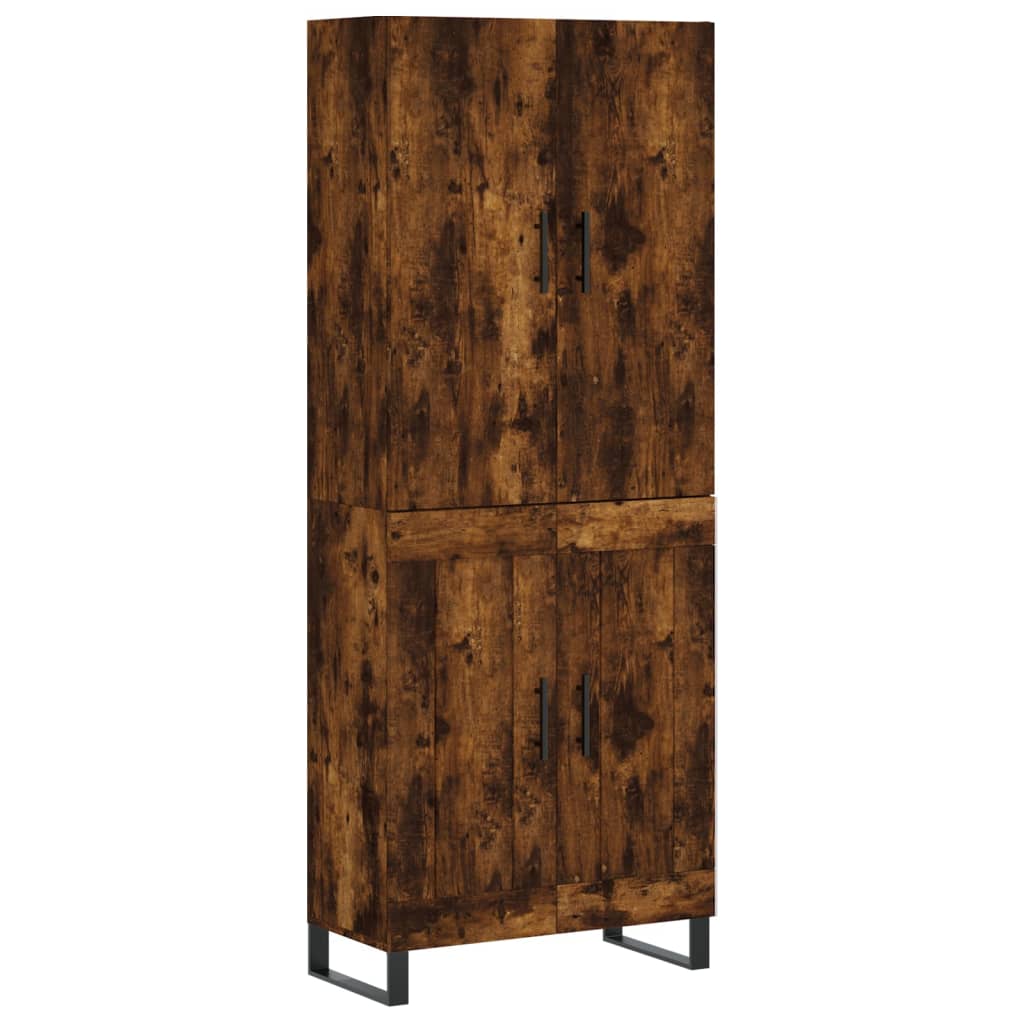højskab 69,5x34x180 cm konstrueret træ røget egetræsfarve
