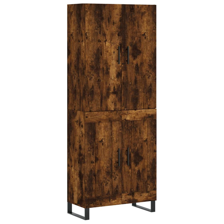 højskab 69,5x34x180 cm konstrueret træ røget egetræsfarve