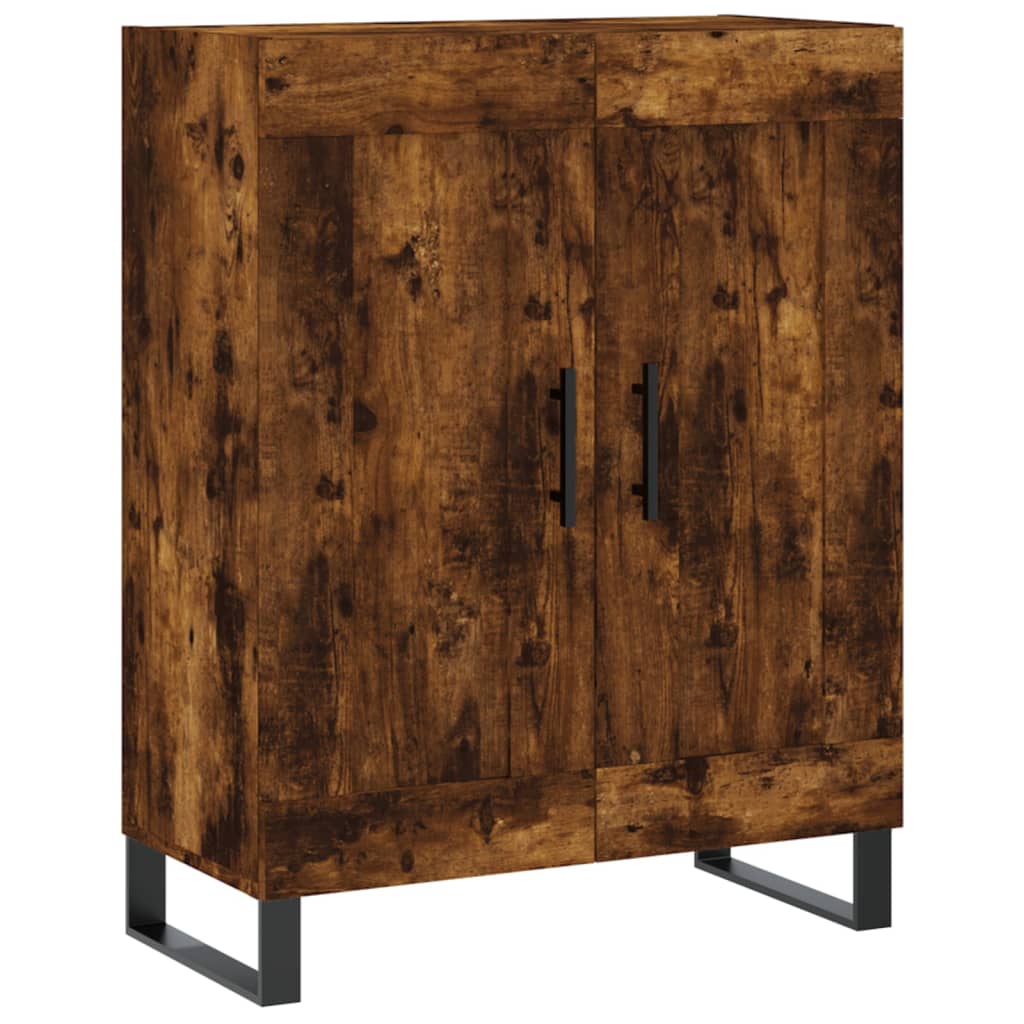 højskab 69,5x34x180 cm konstrueret træ røget egetræsfarve