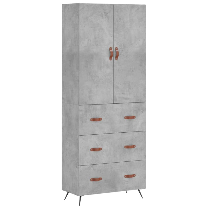 højskab 69,5x34x180 cm konstrueret træ betongrå