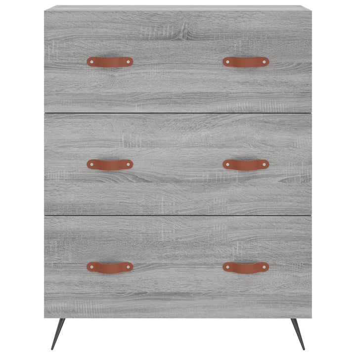 højskab 69,5x34x180 cm konstrueret træ grå sonoma-eg