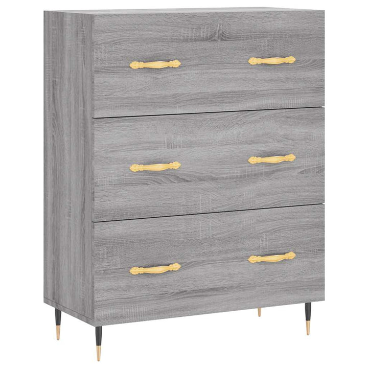højskab 69,5x34x180 cm konstrueret træ grå sonoma-eg
