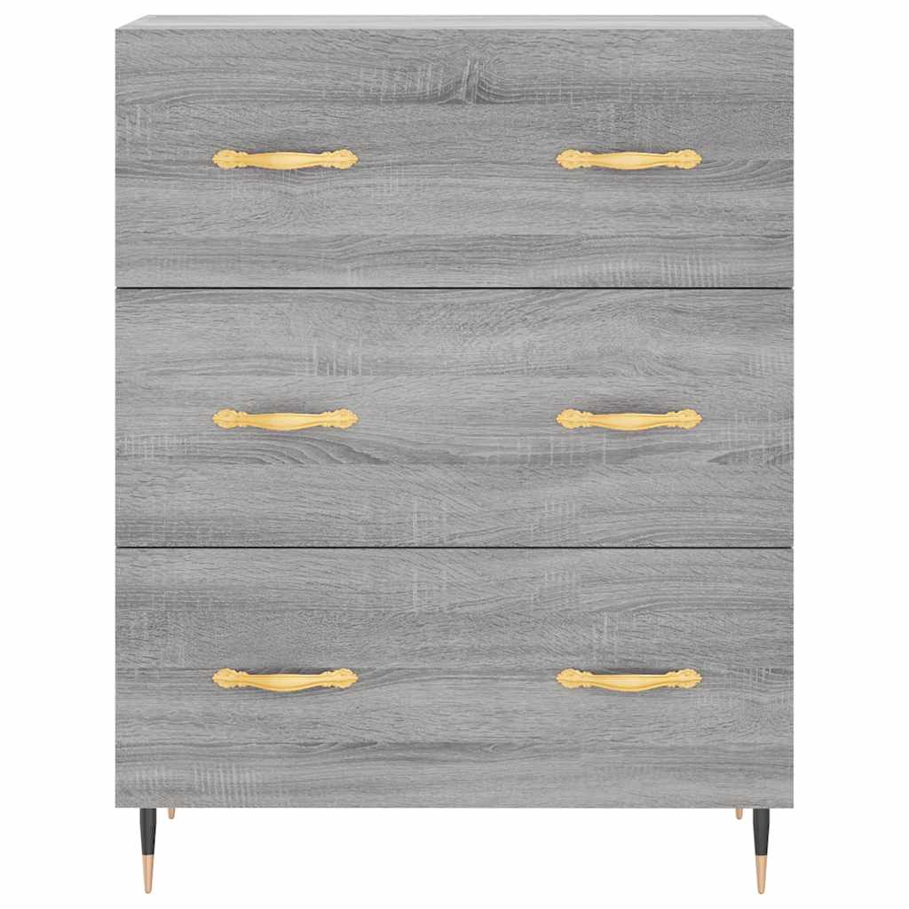 højskab 69,5x34x180 cm konstrueret træ grå sonoma-eg