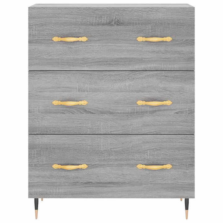højskab 69,5x34x180 cm konstrueret træ grå sonoma-eg