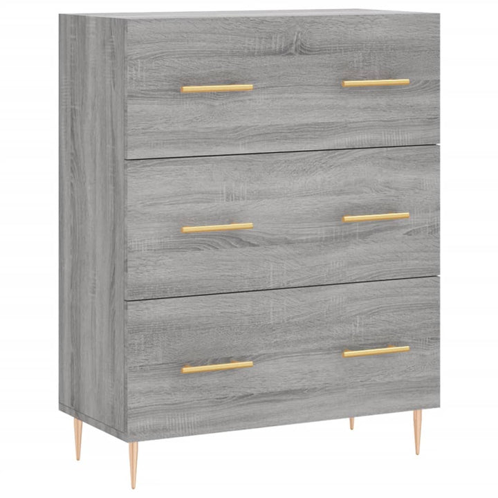 højskab 69,5x34x180 cm konstrueret træ grå sonoma-eg