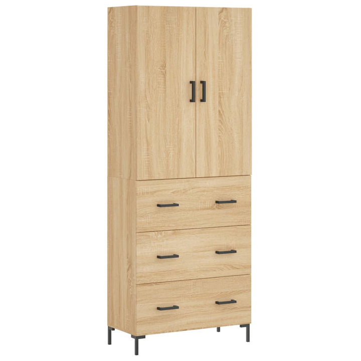 højskab 69,5x34x180 cm konstrueret træ sonoma-eg