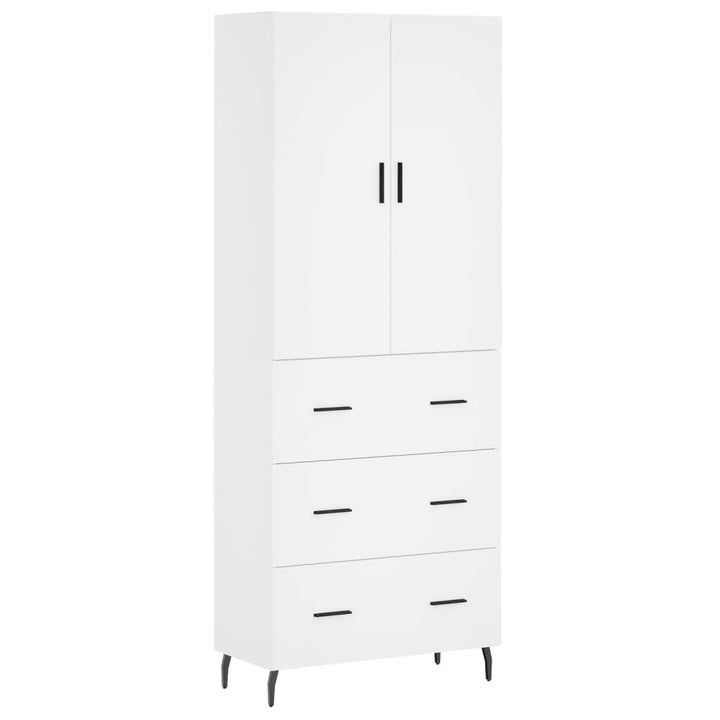 højskab 69,5x34x180 cm konstrueret træ hvid