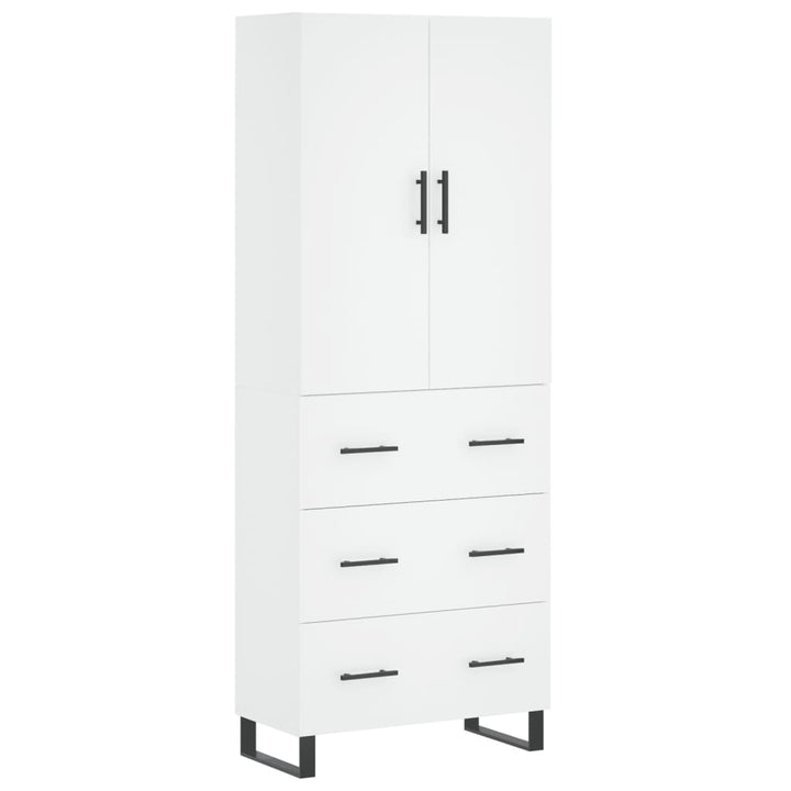 højskab 69,5x34x180 cm konstrueret træ hvid